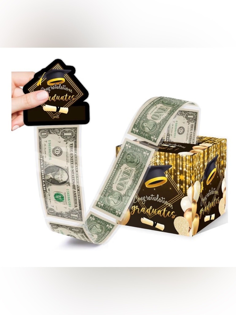 Graduation Money Box Red Black New